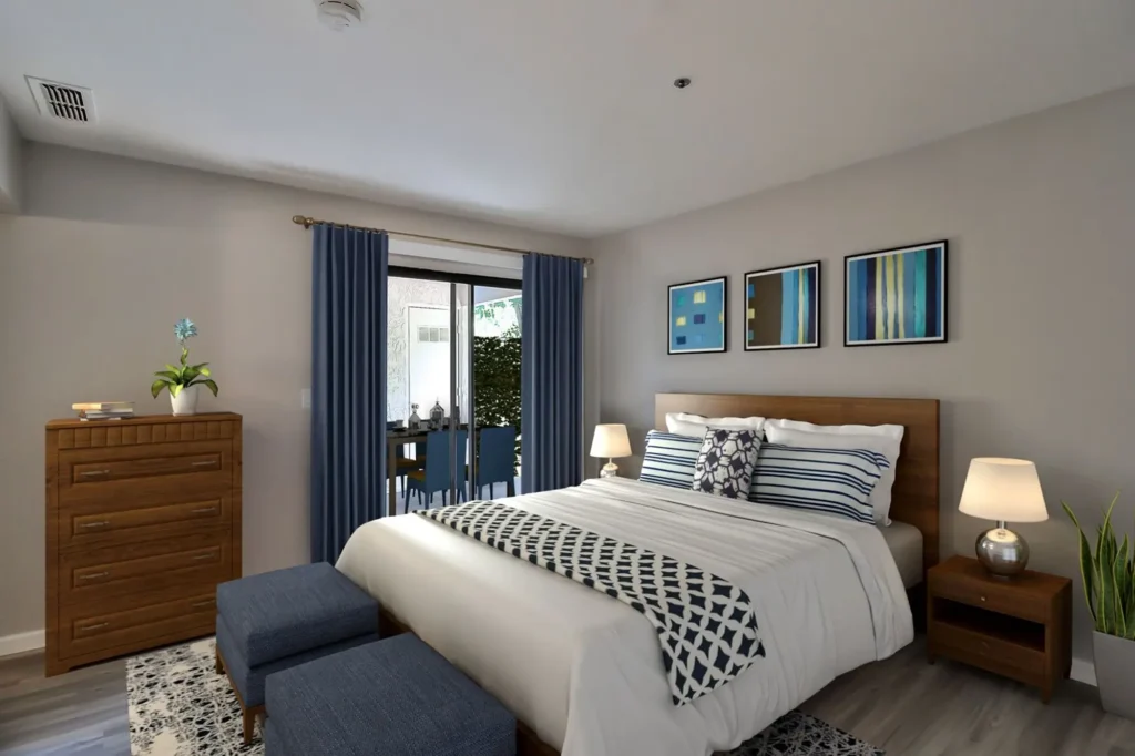 Bedroom with patio access